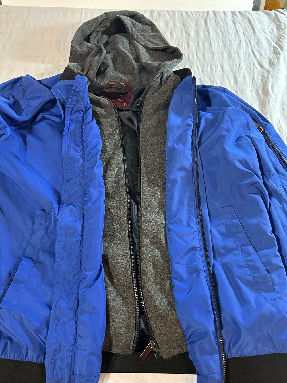 ZARA MAN Basic Men's Hooded Bomber Jacket